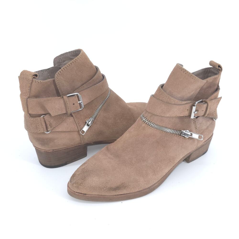 Dolce Vita Meggie Boho Western Double Strap Buckle Wood Block Stacked Heel 6